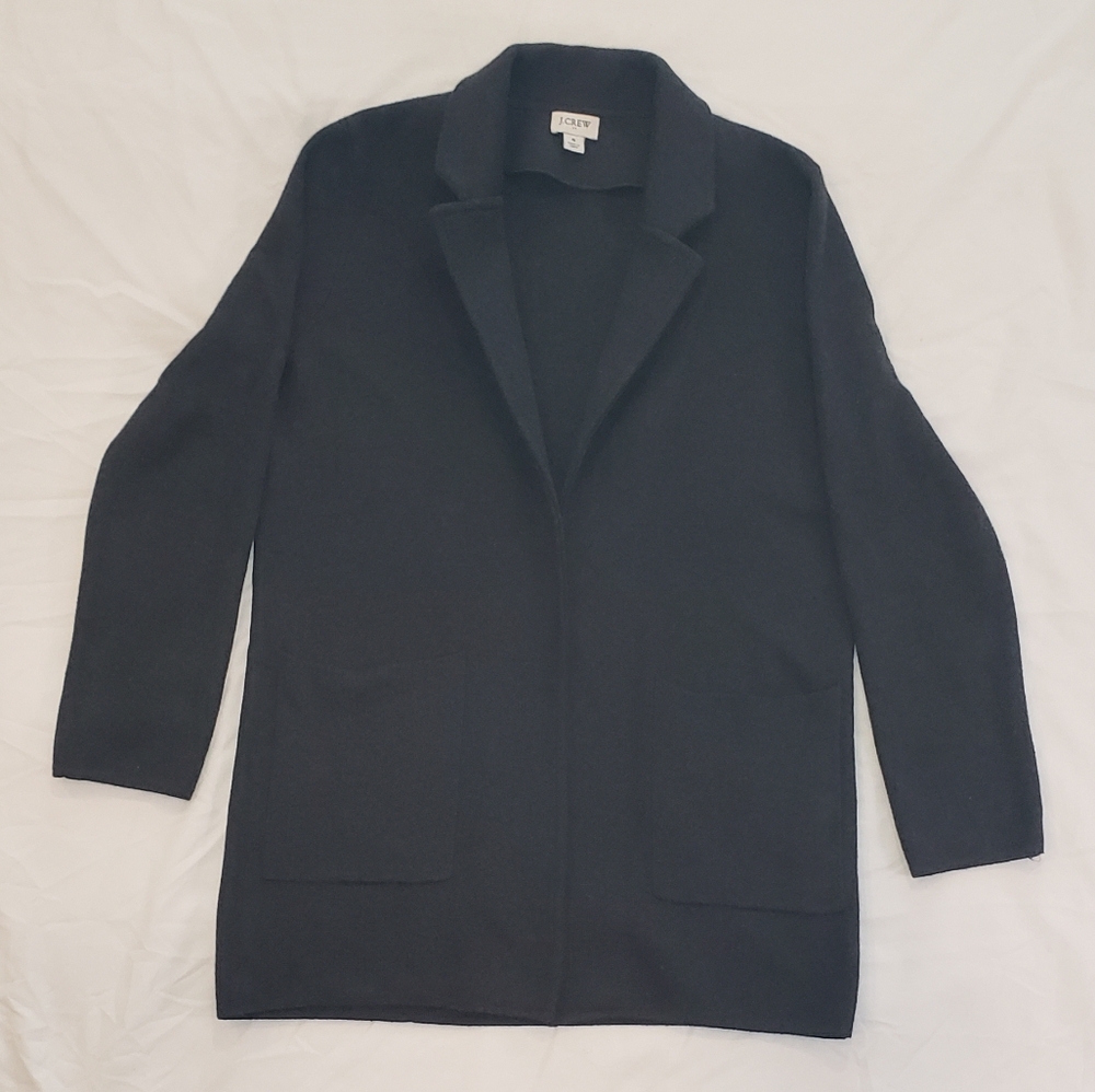 J. Crew Black Open-Front Knit Cardigan